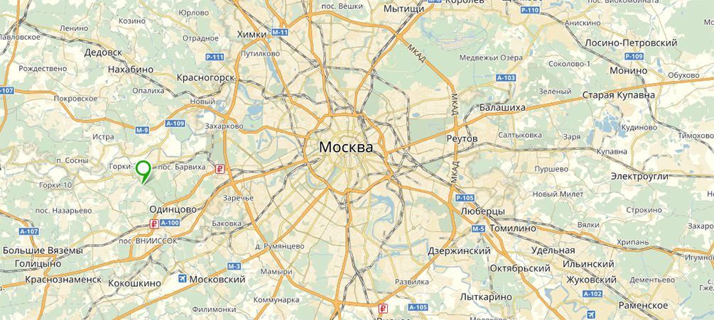 Малое Сареево на карте Подмосковья